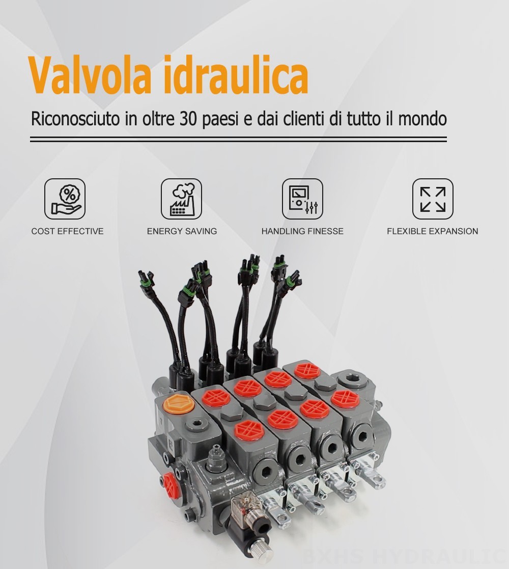 Valvola di scarico elettrico HSDLS180 Manuale 4 Spool Valvola direzionale sezionale